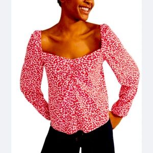 Boden Sweetheart Printed Top Size 6